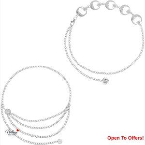 Multi-Layer Metal Waist Chain, Adjustable Silver Body Chain Belt